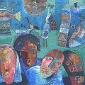 3femmes  et 2 hommes 92 x 73 cm 1999 toile